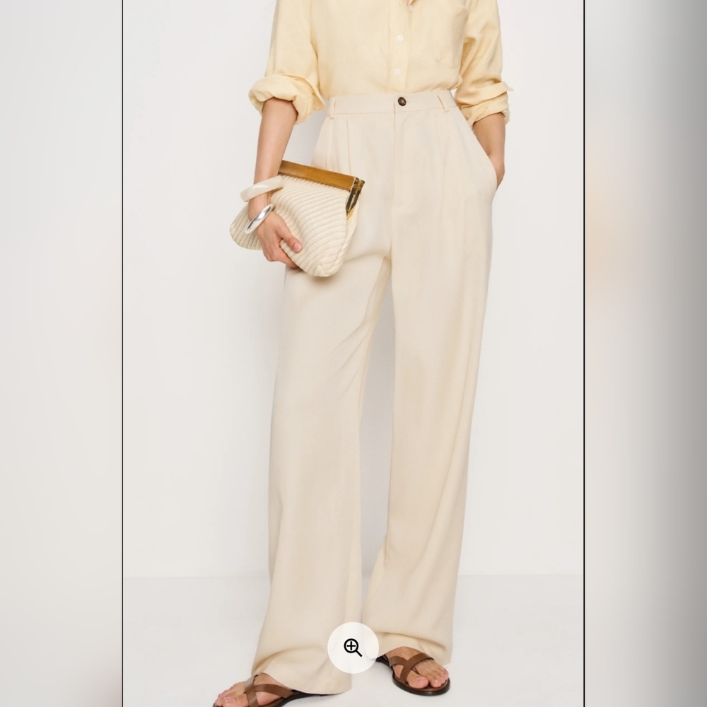 Reformation Mason Wide Leg Pant Size 12 In Oyster